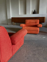 SET OF 2 JO OTTERPOHL FOR COR LOUNGE ARMCHAIRS RED & ORANGE, GERMANY 1960s