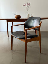 ARNE VODDER FOR SIBAST MØBLER TEAK LEATHER ARMCHAIRS „62A“, DENMARK 1960S