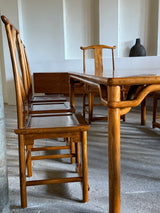 DINING SET TABLE & 8 CHAIRS SOLID WOOD CHINA 1960s