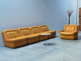 COR / Dreipunkt Modular Sessel Sofa Sitzgruppe Leder gelb Deutschland 1970er Jahre