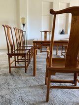 DINING SET TABLE & 8 CHAIRS SOLID WOOD CHINA 1960s