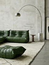 MICHEL DUCAROY FOR LIGNE ROSET „TOGO“ SEATING GROUP GREEN LEATHER