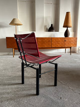 HANS ULLRICH BITSCH FOR KUSCH&CO. „SERIES 8600“ CHAIRS STEEL RED BLACK, GERMANY 1980s