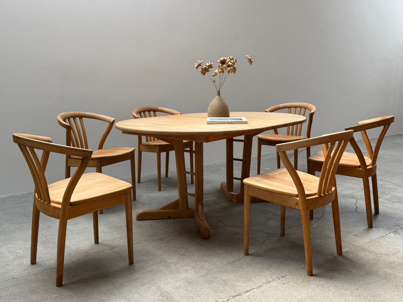 TEAM 7 DINING TABLE & 6 CHAIRS SOLID ALDER WOOD, AUSTRIA 1990s