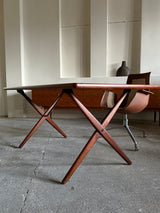 HANS WEGNER FOR ANDREAS TUCK AT-303 TEAK & OAK WOOD DESK / DINING TABLE, DENMARK 1960s
