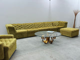 LAAUSER SECTIONAL SOFA ARMCHAIR GREEN VELVET, GERMANY 1970S