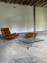 GEORGE NELSON FOR HERMAN MILLER „CATANERY“ COFFEE TABLE GLASS CHROMED STEEL, USA 1960s