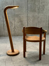 SCANDINAVIAN FLOOR LAMP SOLID PINE WOOD IM THE MANNER OF RAINER DAUMILLER, DENMARK 1970s