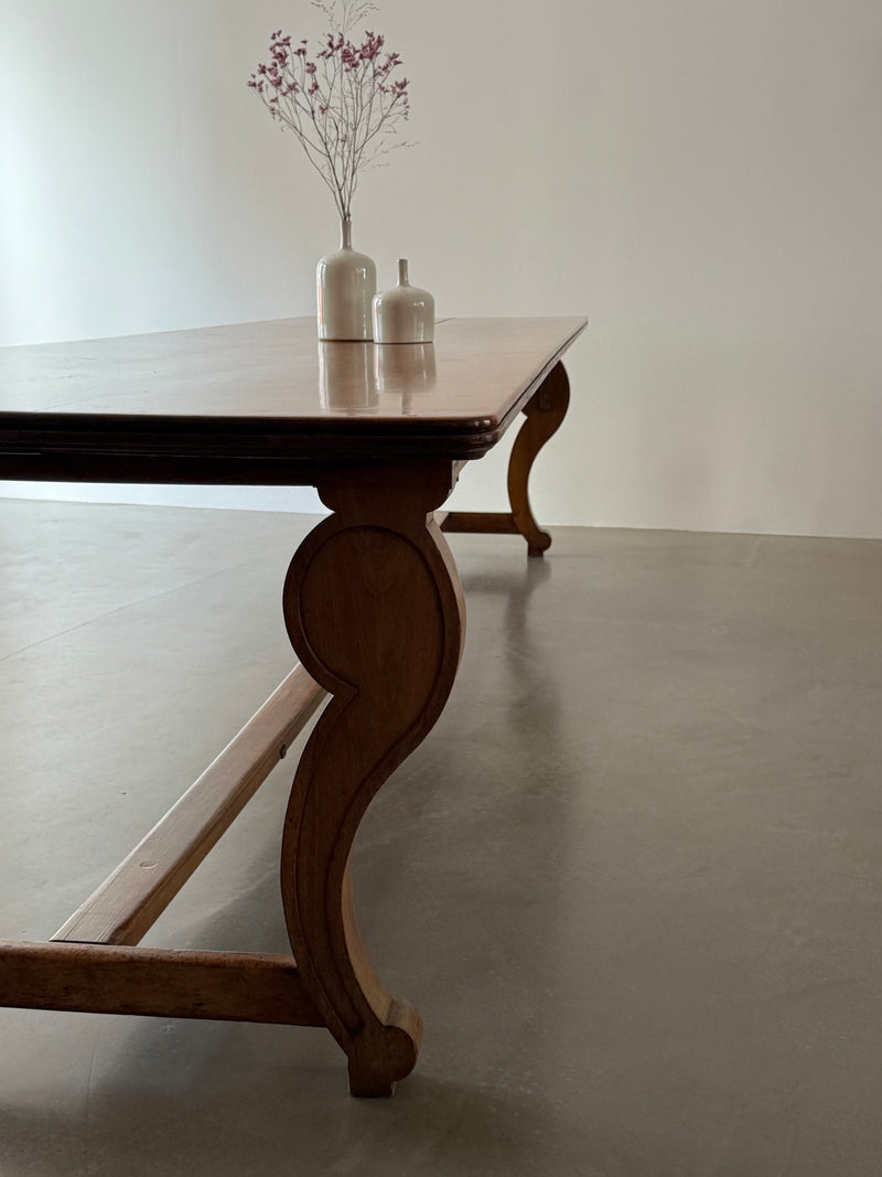 ANTIQUE FRENCH MONASTERY DINING TABLE NUTWOOD 325cm, 19th CENTURY