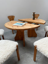 NIELS KOEFOED DINING TABLE & 6 CHAIRS PINE SHEEP, DENMARK 1980s