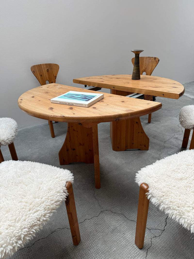 NIELS KOEFOED DINING TABLE & 6 CHAIRS PINE SHEEP, DENMARK 1980s