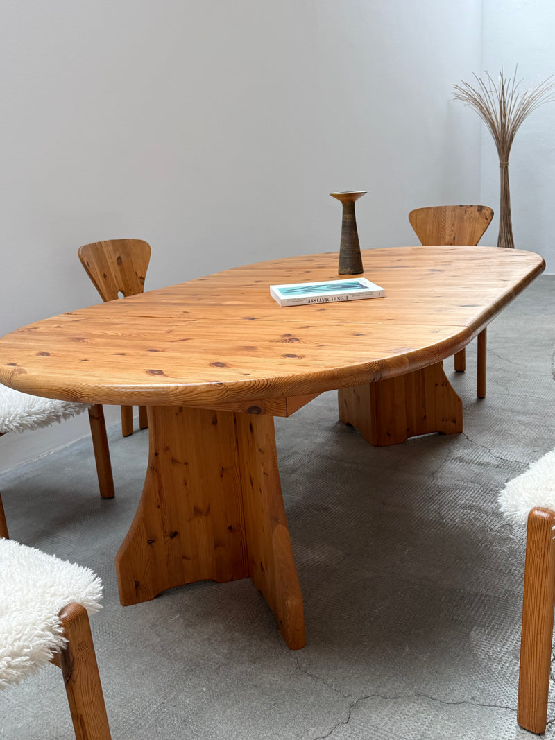 NIELS KOEFOED DINING TABLE & 6 CHAIRS PINE SHEEP, DENMARK 1980s