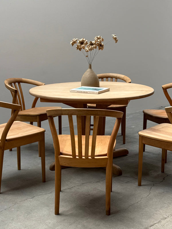 TEAM 7 DINING TABLE & 6 CHAIRS SOLID ALDER WOOD, AUSTRIA 1990s