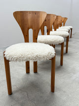 NIELS KOEFOED DINING TABLE & 6 CHAIRS PINE SHEEP, DENMARK 1980s