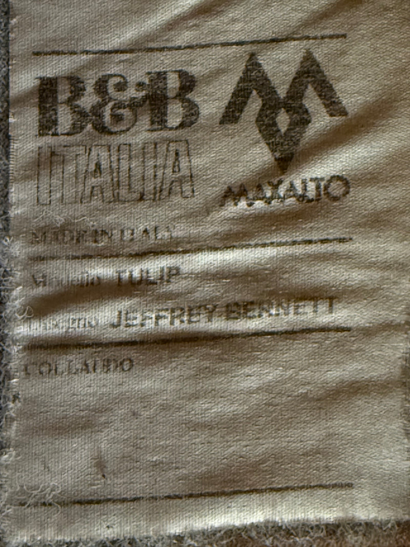 SET OF 2 JEFFREY BERNETT FOR B&B ITALIA „TULIP“ SWIVEL ARMCHAIRS IN LEATHER & STEEL, ITALY 2000s