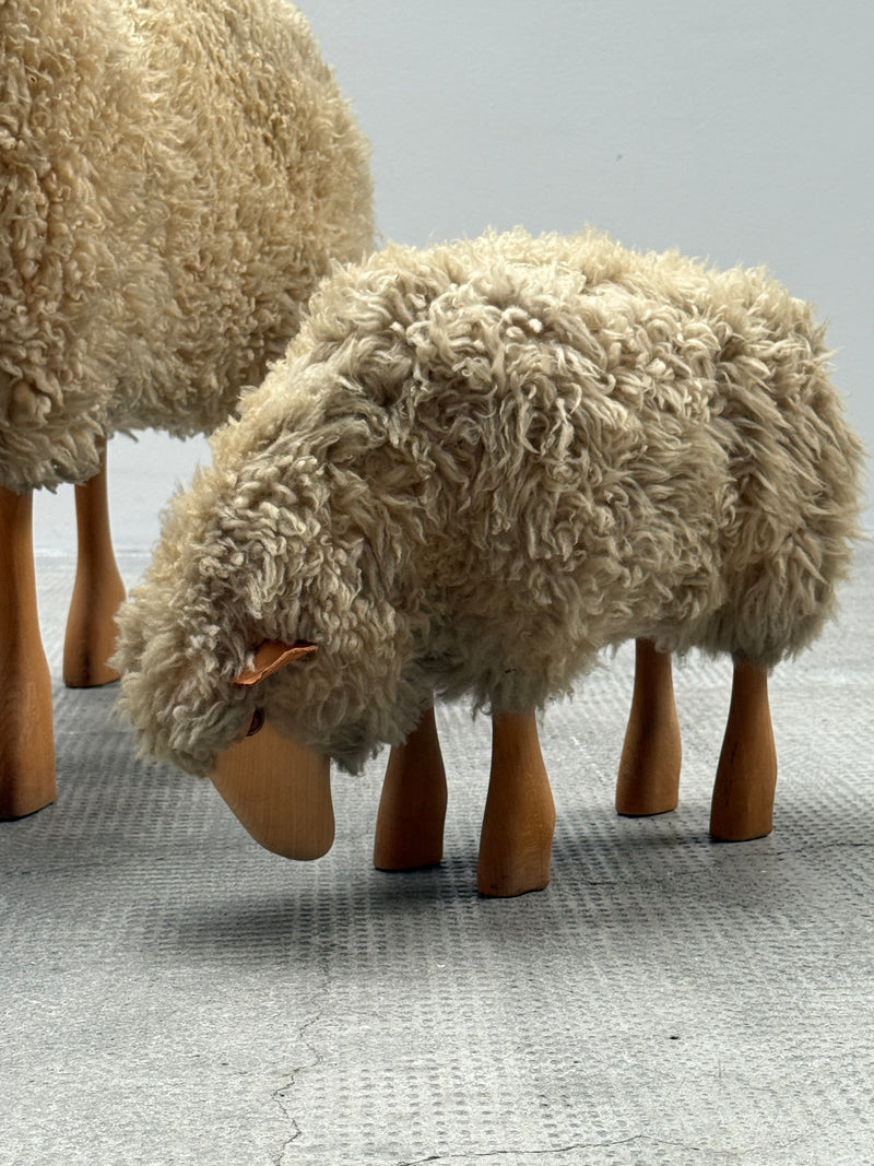 HANNS-PETER KRAFFT FOR MEIER SHEEP, WOOD GENUINE SHEEPSKIN, GERMANY 1970s