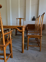 DINING SET TABLE & 8 CHAIRS SOLID WOOD CHINA 1960s