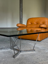 GEORGE NELSON FOR HERMAN MILLER „CATANERY“ COFFEE TABLE GLASS CHROMED STEEL, USA 1960s