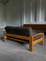 CARL STRAUB ARMCHAIR & 2-SEATER SOFA SET ASH WOOD, GERMANY 1960s