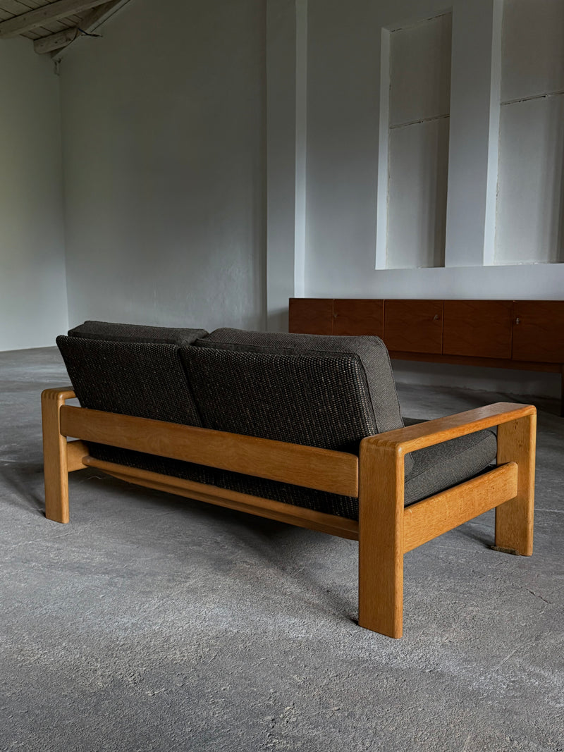 CARL STRAUB ARMCHAIR & 2-SEATER SOFA SET ASH WOOD, GERMANY 1960s