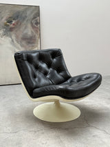 GEOFFREY HARCOURT F976 SPACE AGE TULIP SWIVEL CHAIRS LEATHER, NETHERLANDS 1970s