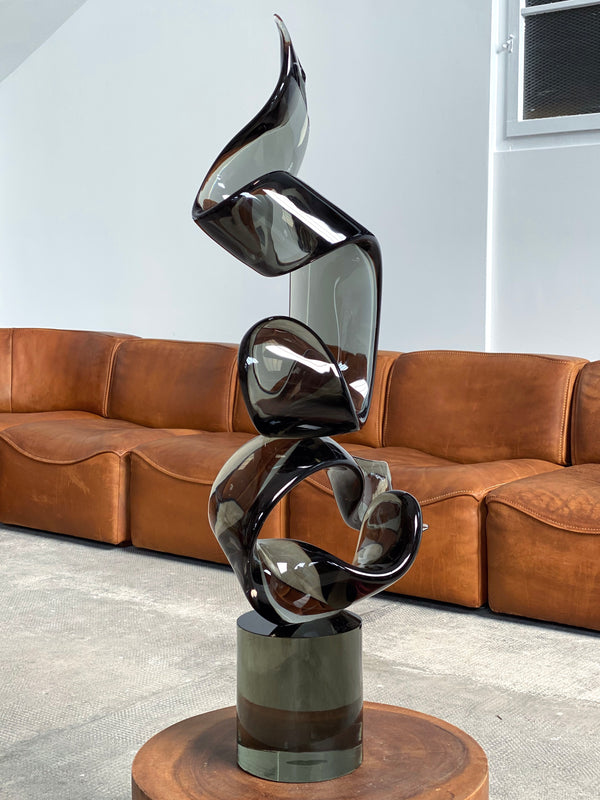 LIVIO SEGUSO MURANO GLASS SCULPTURE 104cm, ITALY 1975