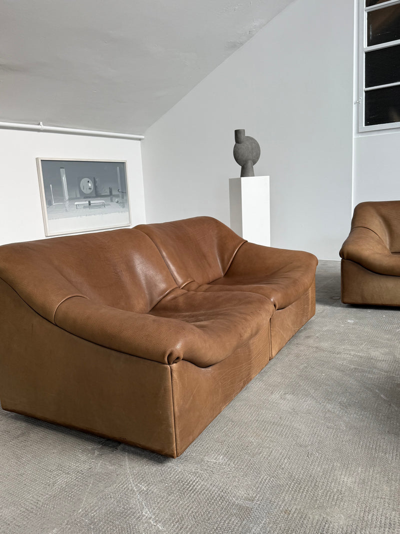 De Sede DS-46 Büffel Leder Modular Sitzgruppe Sessel & Sofa, Schweiz 1970er