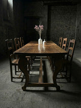 ANTIQUE FRENCH MONASTERY DINING TABLE NUTWOOD 325cm, 19th CENTURY