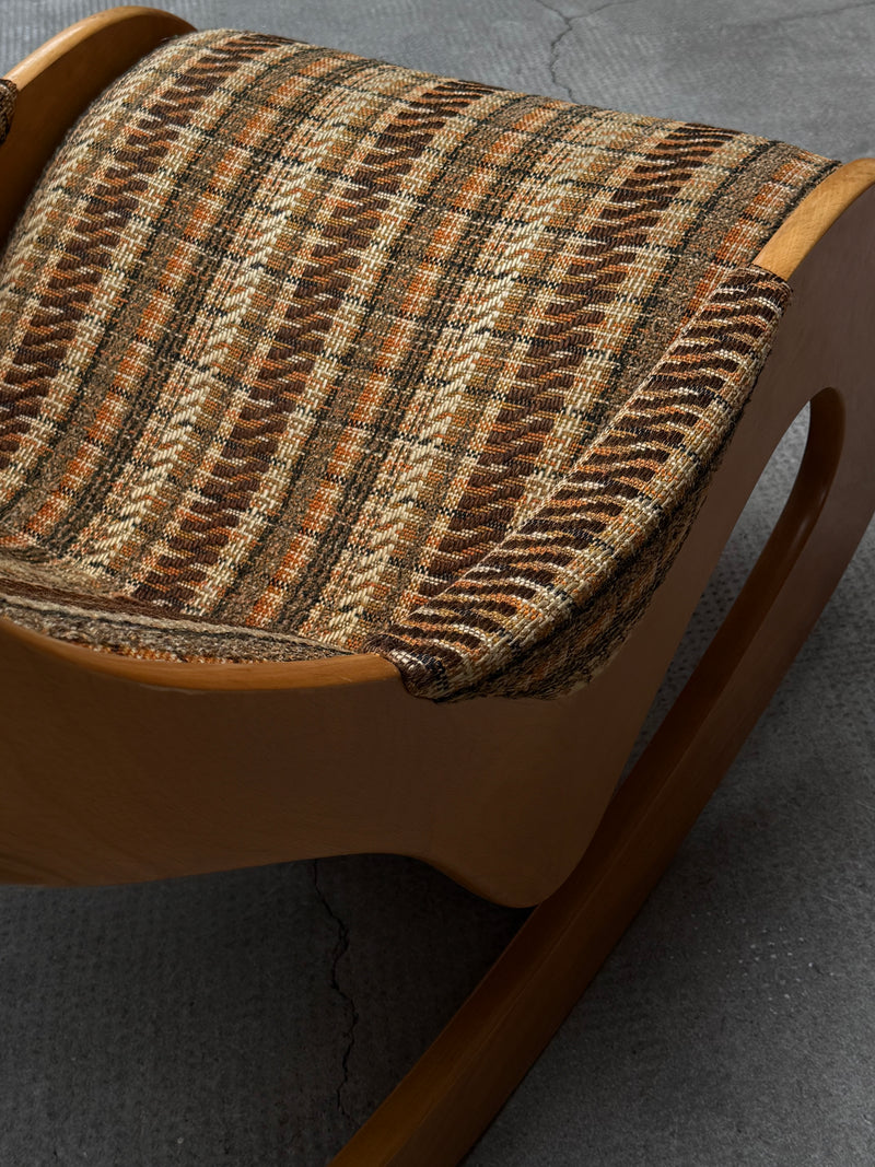 CASALA MIDCENTURY ROCKING CHAIR BEECH WOOD BOUCLÉ, GERMANY 1960s