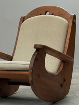 WASA ROCKING CHAIR XL SOLID PINE WOOD BRUTALIST, GERMANY 1980s