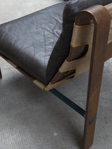 PAIR OF CARL STRAUB „SAFARI“ ARMCHAIRS IN LEATHER & BENTWOOD, GERMANY 1960s