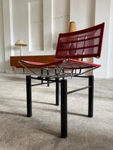 HANS ULLRICH BITSCH FOR KUSCH&CO. „SERIES 8600“ CHAIRS STEEL RED BLACK, GERMANY 1980s