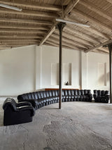 DE SEDE DS-600 „TATZELWURM“ / „SNAKE“ SECTIONAL SOFA MOCHA BROWN LEATHER, SWITZERLAND 1980s