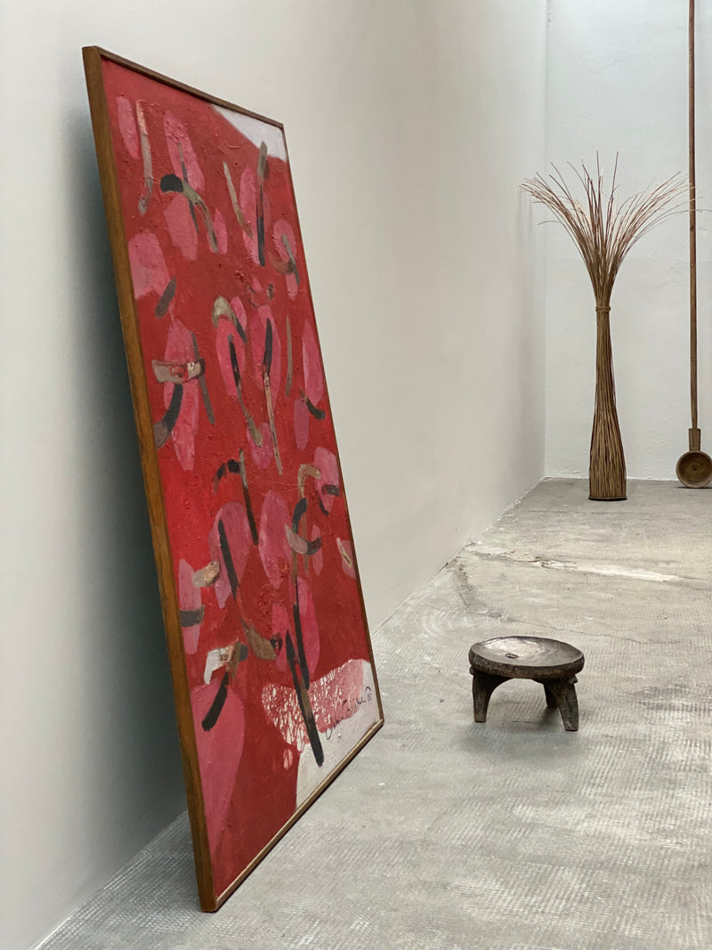 „VERZWEIGT VOR ROT“ - SCHLICKER, JOHANNES OIL ON CANVAS 150x110cm 1985