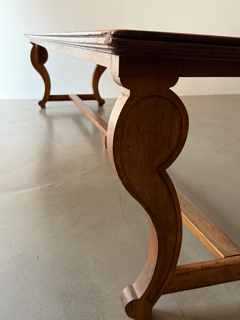 ANTIQUE MONASTERY DINING TABLE NUTWOOD 325cm, FRANCE 18TH CENTURY