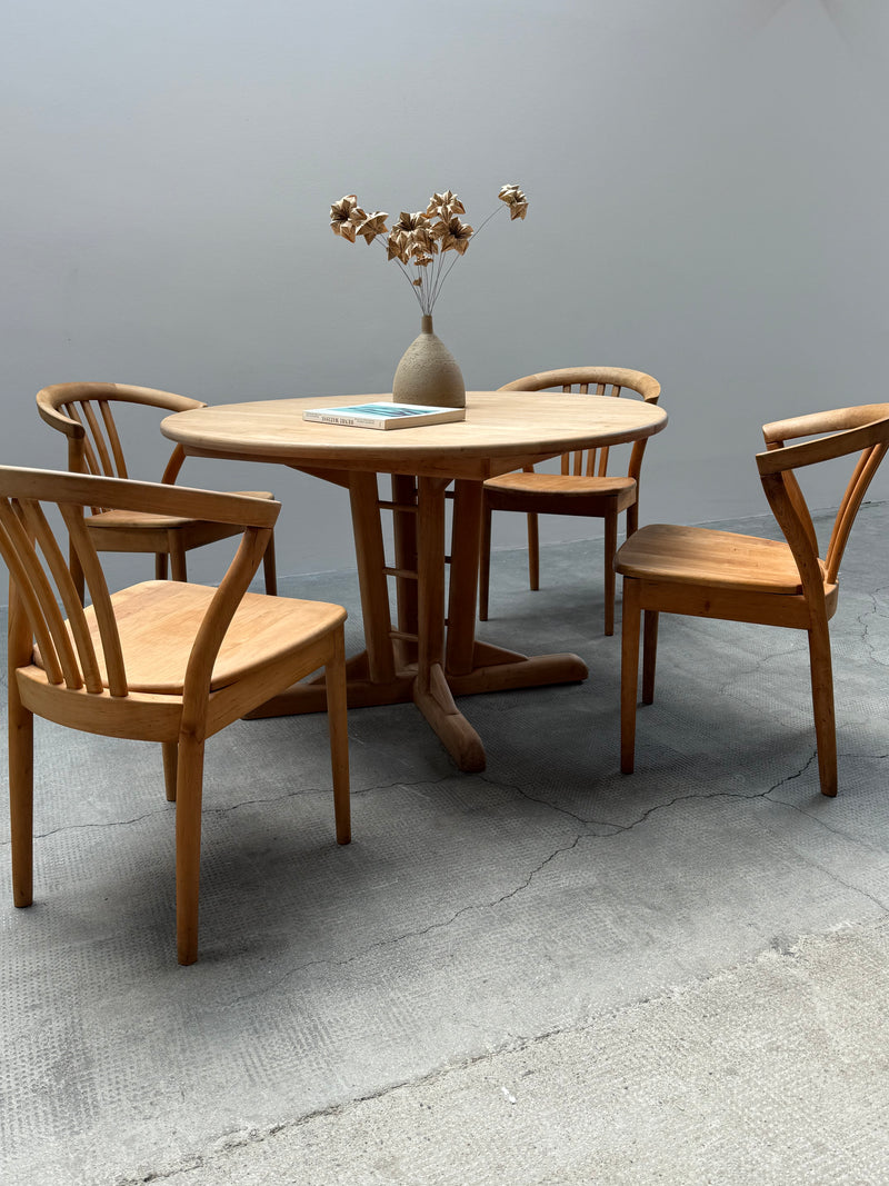 TEAM 7 DINING TABLE & 6 CHAIRS SOLID ALDER WOOD, AUSTRIA 1990s