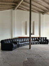 DE SEDE DS-600 „TATZELWURM“ / „SNAKE“ SECTIONAL SOFA MOCHA BROWN LEATHER, SWITZERLAND 1980s