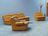 COR / Dreipunkt Modular Sessel Sofa Sitzgruppe Leder gelb Deutschland 1970er Jahre