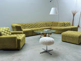 LAAUSER SECTIONAL SOFA ARMCHAIR GREEN VELVET, GERMANY 1970S
