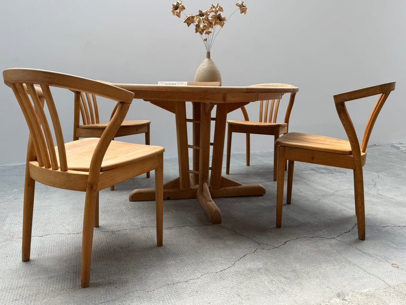 TEAM 7 DINING TABLE & 6 CHAIRS SOLID ALDER WOOD, AUSTRIA 1990s