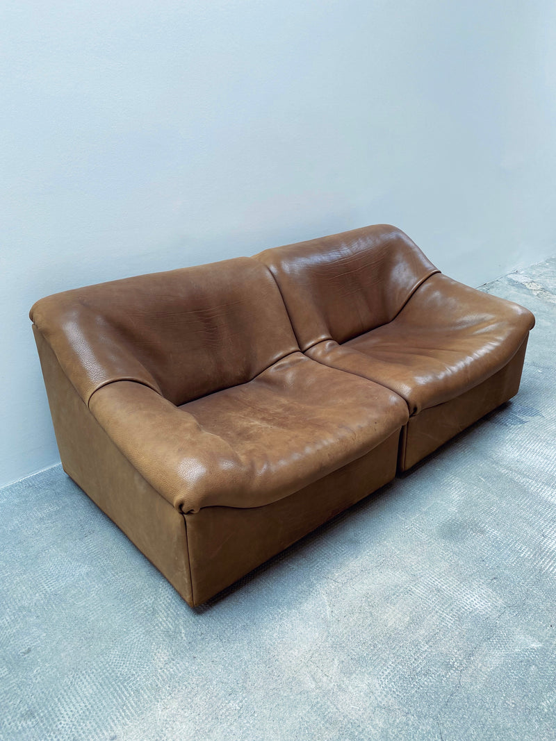 De Sede DS-46 Büffel Leder Modular Sitzgruppe Sessel & Sofa, Schweiz 1970er