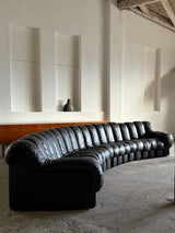 DE SEDE DS-600 „TATZELWURM“ / „SNAKE“ SECTIONAL SOFA MOCHA BROWN LEATHER, SWITZERLAND 1980s