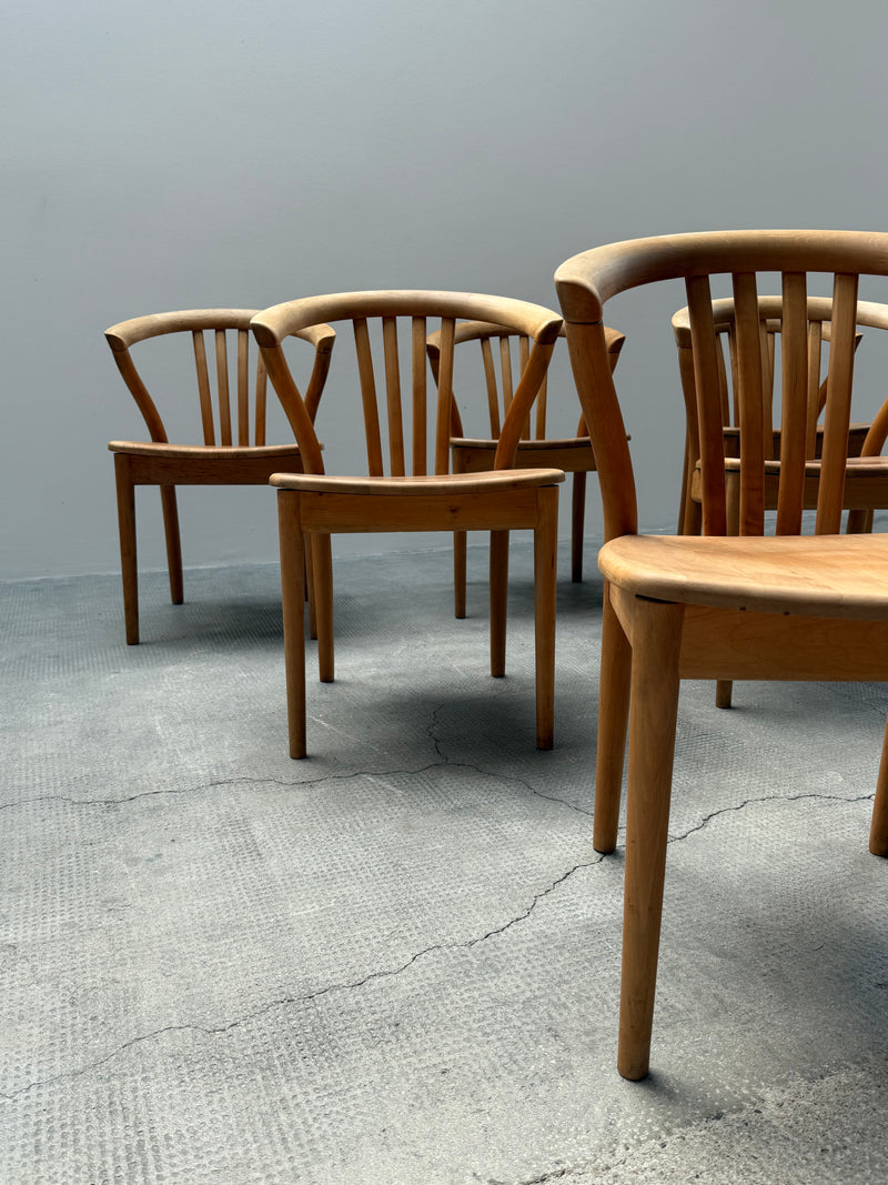 TEAM 7 DINING TABLE & 6 CHAIRS SOLID ALDER WOOD, AUSTRIA 1990s