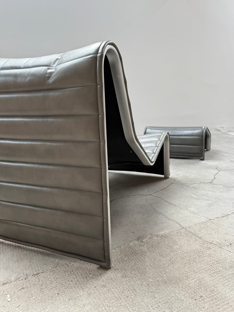 ERIC SIGFRID PERSSON FOR MÖBELKULTUR AB CHAISELONGUE LOUNGER LEATHER, SWEDEN 1970S