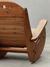 WASA ROCKING CHAIR XL SOLID PINE WOOD BRUTALIST, GERMANY 1980s