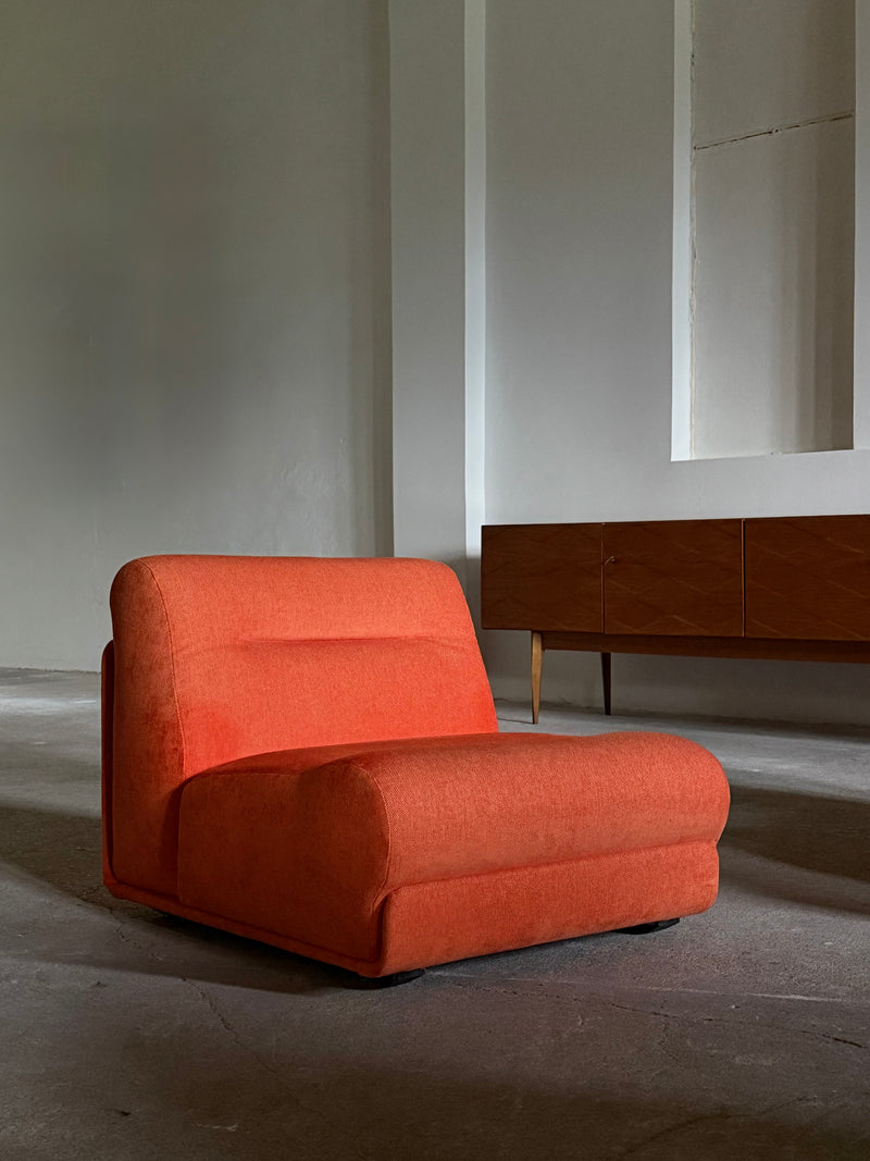 SET OF 2 JO OTTERPOHL FOR COR LOUNGE ARMCHAIRS RED & ORANGE, GERMANY 1960s