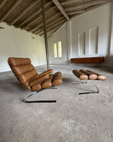 COR SINUS CANTILEVER LOUNGE CHAIR LEATHER CHROME PLATED STEEL, GERMANY 1970s