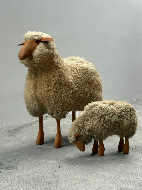 HANNS-PETER KRAFFT FOR MEIER SHEEP, WOOD GENUINE SHEEPSKIN, GERMANY 1970s