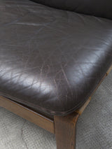 PAIR OF CARL STRAUB „SAFARI“ ARMCHAIRS IN LEATHER & BENTWOOD, GERMANY 1960s