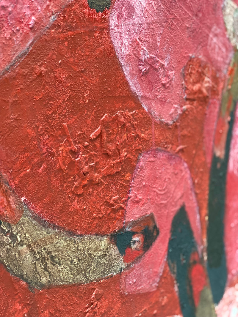 „VERZWEIGT VOR ROT“ - SCHLICKER, JOHANNES OIL ON CANVAS 150x110cm 1985